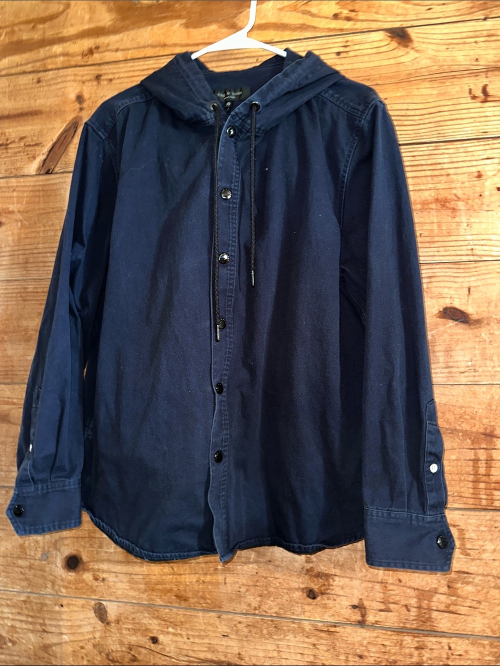 rag & bone Navy Hooded Shirt Jacket